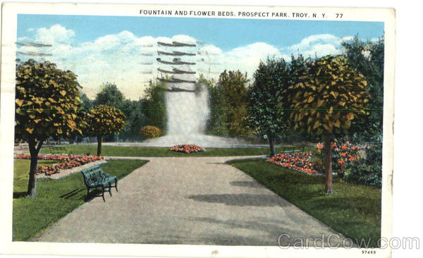 Fountain and Flower Beds, Prospect park