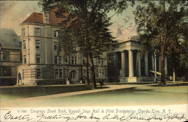 Congress Street Park, Russell Sage Hall & First Presbyterian Church